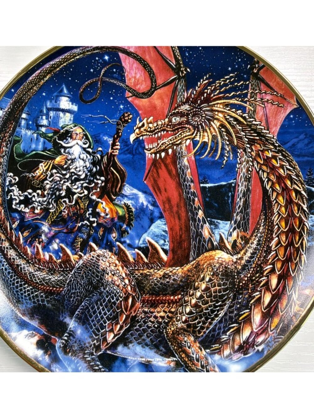 Royal Doulton Dragonland Collector Plate Myles Pinkney Dragon Art Franklin Mint - Picture 4 of 7